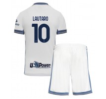 Inter Milan Lautaro Martinez #10 Koszulka Wyjazdowa dzieci 2024-25 Krótki Rękaw (+ krótkie spodenki)